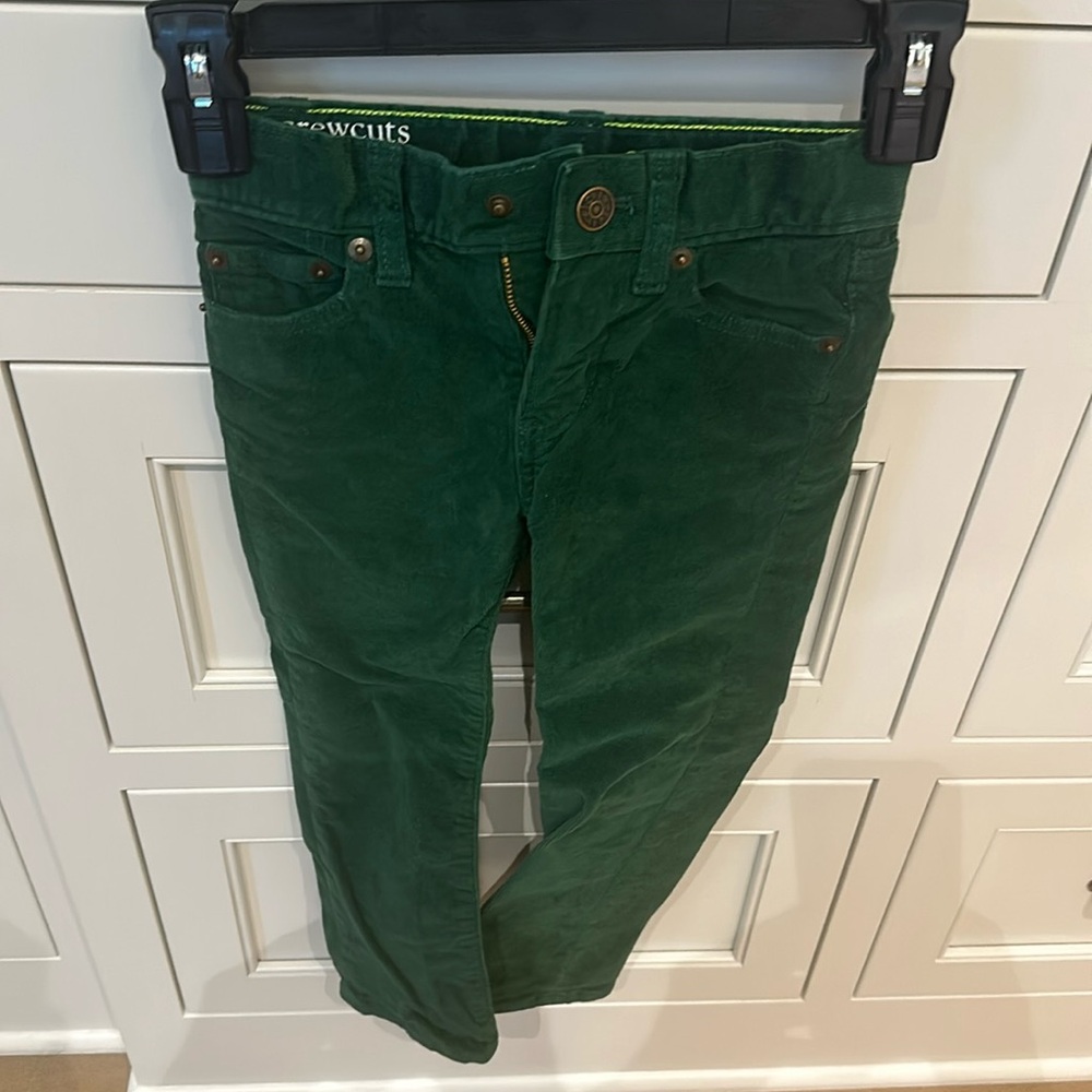 JCREW size 5 green boys cords like new